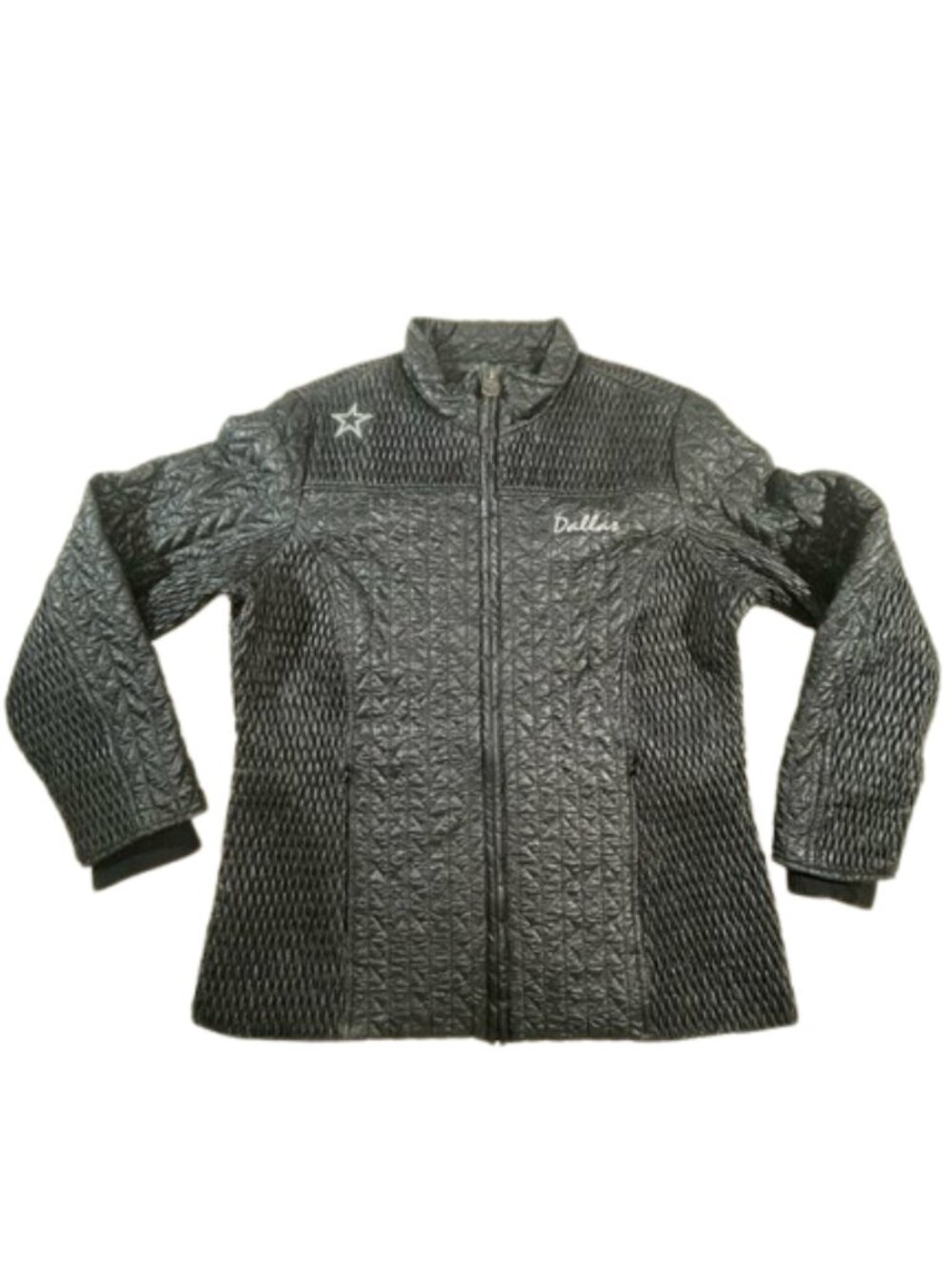 Pro Line Dallas Cowboys Jacket Women’s L Black Quilted Full Zip NFL Star Logo
